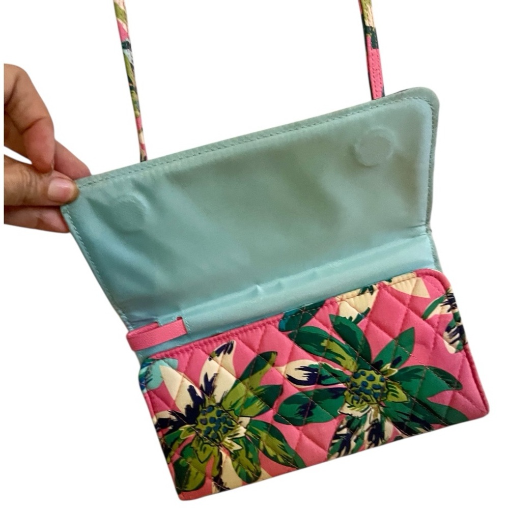 Vera Bradley Bag tropical Wristlet Clutch Shoulder Crossbody Floral Pink - Picture 4 of 13